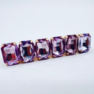 Six Rhinestone Alligator Hair Clip Violet New